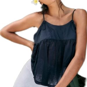 FP Movement Catch Me Drift Sheer Flowy Black Tank Top